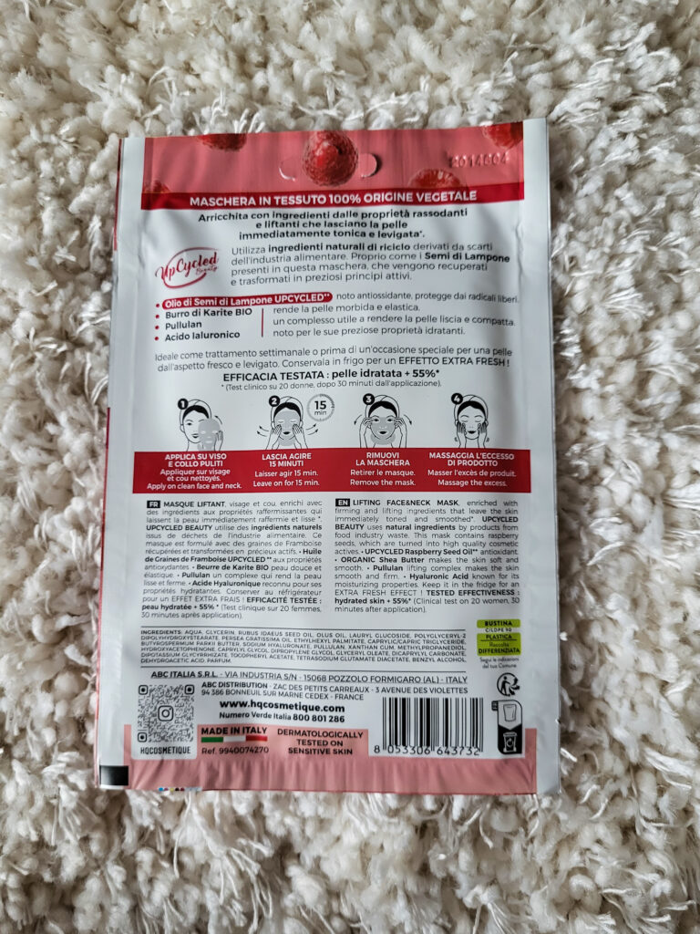 RECENSIONE MASCHERA VISO-COLLO EFFETTO LIFTING HQ