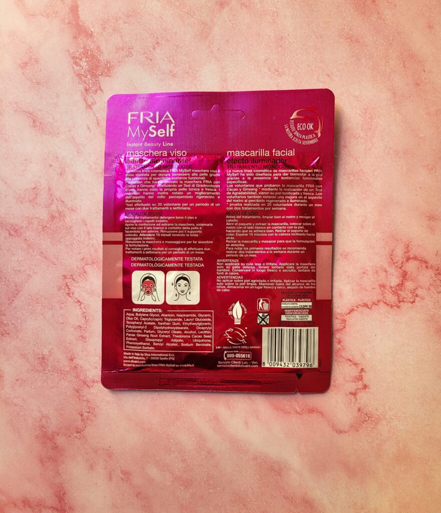 RECENSIONE MASCHERA VISO CACAO E GINSENG FRIA