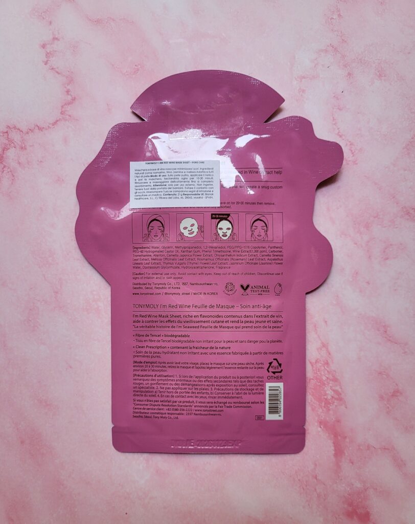 RECENSIONE MASCHERA VISO IN TESSUTO I AM WINE TONYMOLY 