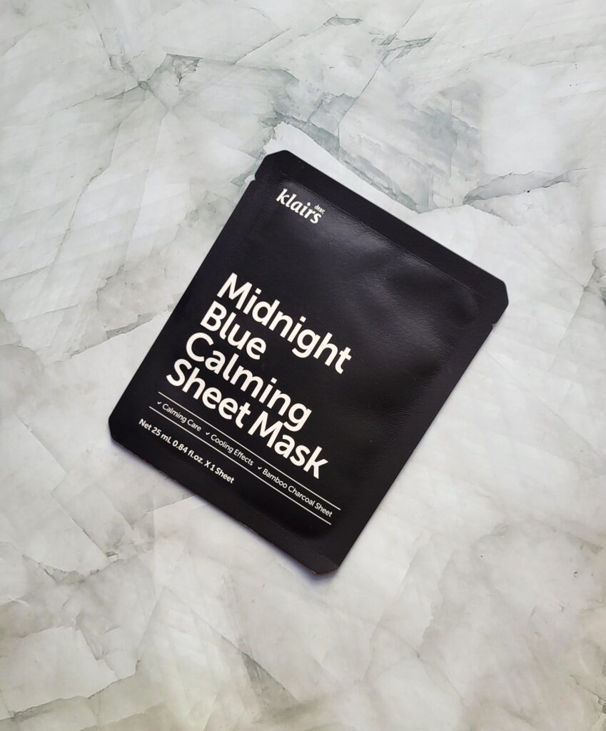 RECENSIONE MIDNIGHT BLUE CALMING SHEET MASK KLAIRS